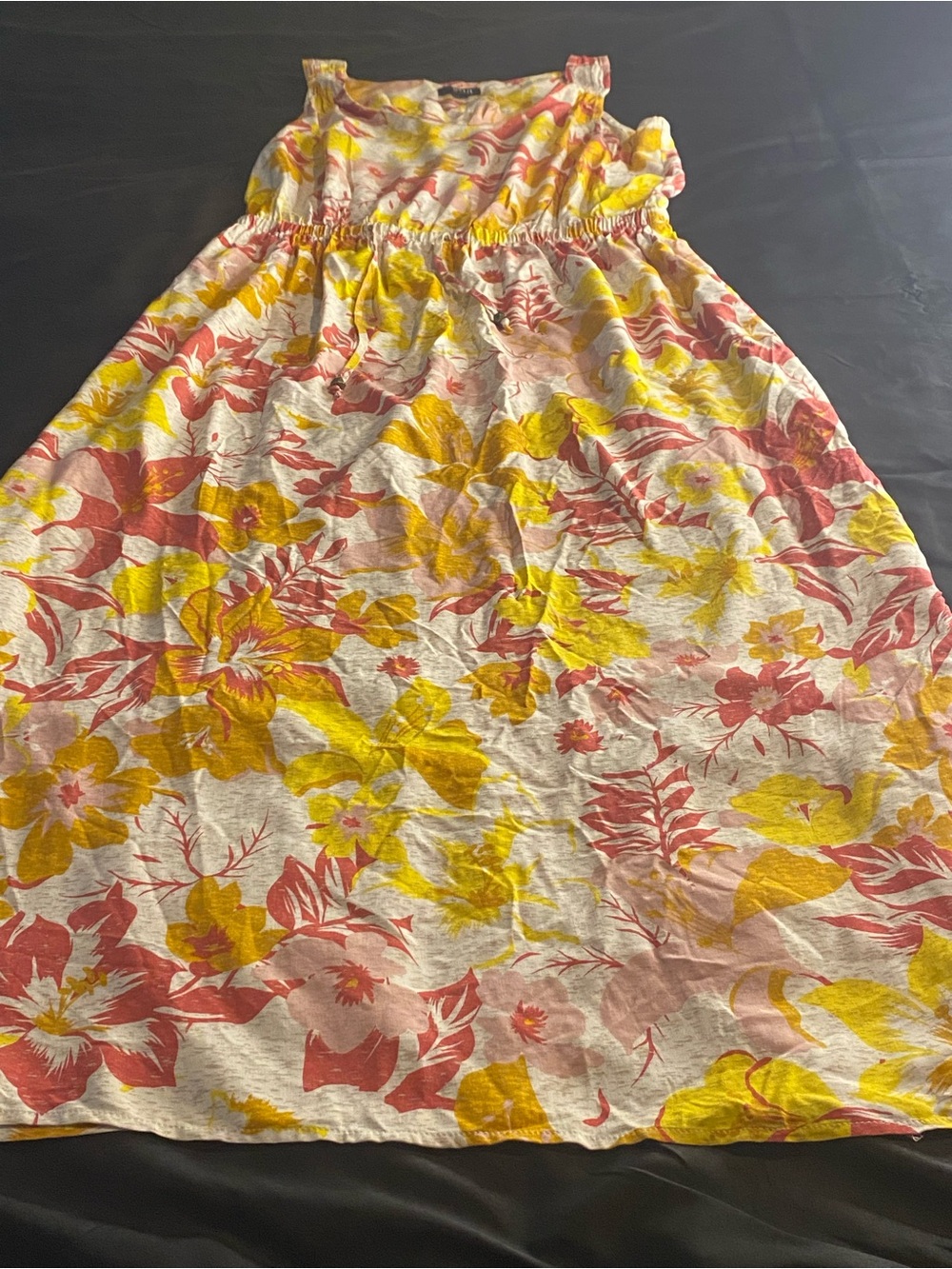 Women's Sleeveless Floral Dress by ANA Size Large 38 Long Length Dress